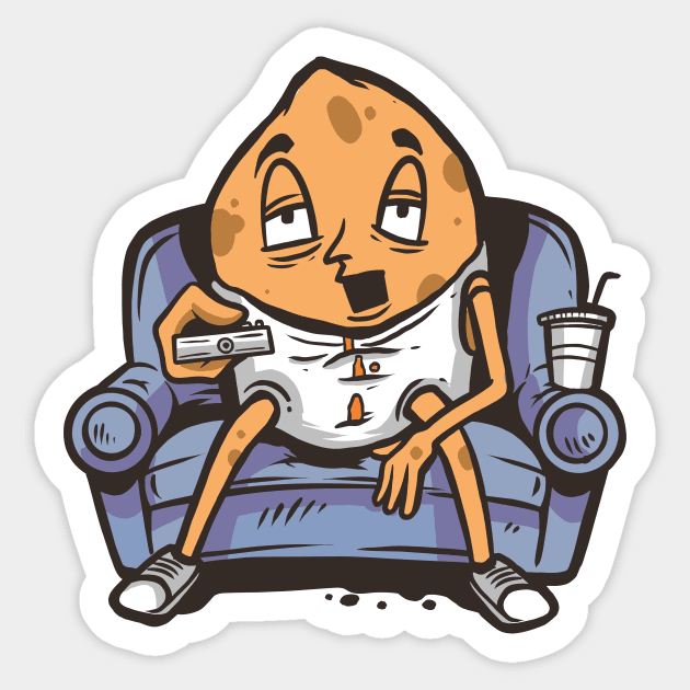 Couch Potato Watching TV Sticker by SLAG_Creative